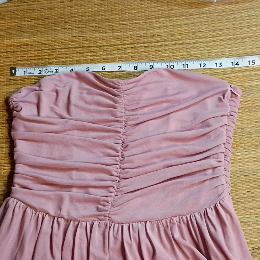 Strapless Ruched Maxi Dress in Soft Pink - Picture 12 of 14